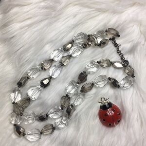 Faux glass stones, 2- strand, 25” necklace, EUC.